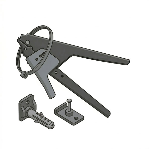 fixation cable et tube de conduit
