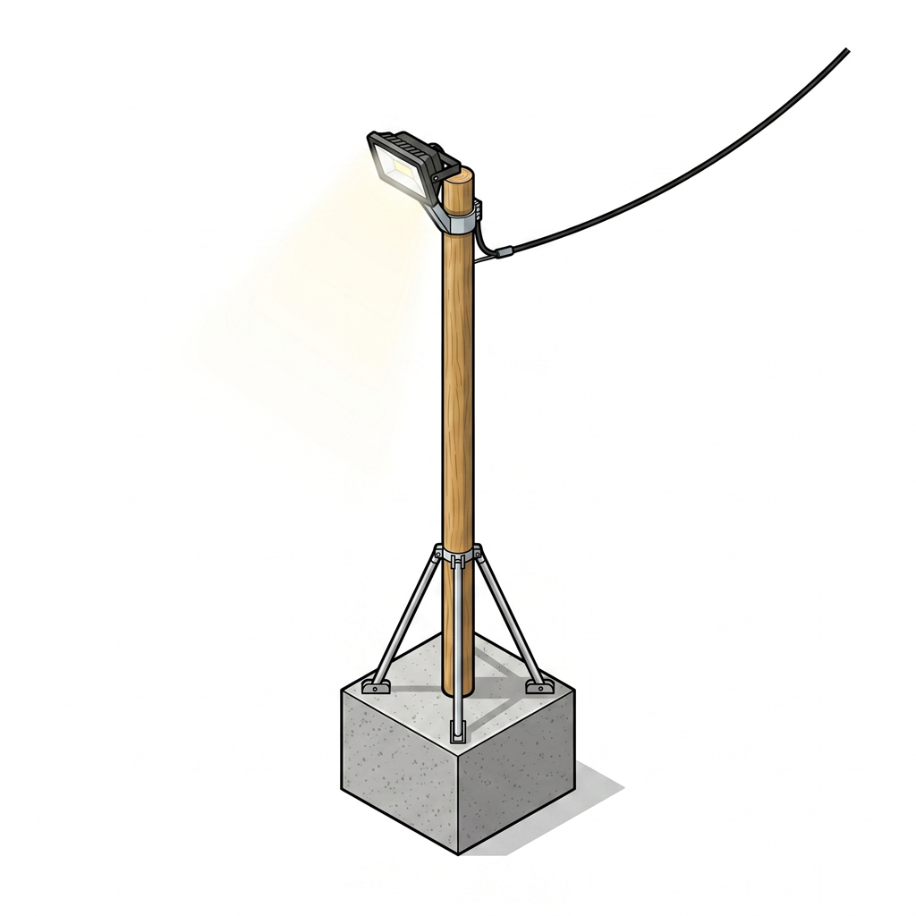 poteau bois beton pour chantier